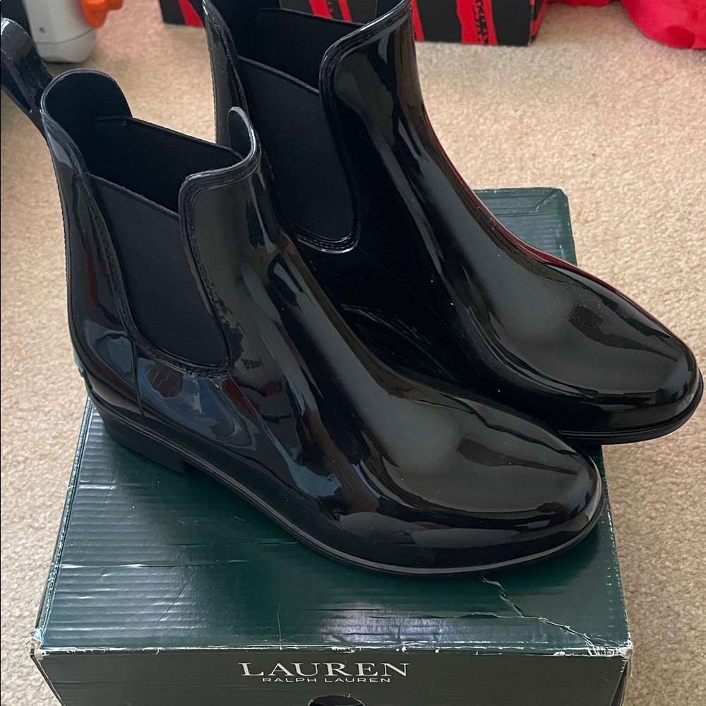Lauren Ralph Lauren Glossy Black Boots